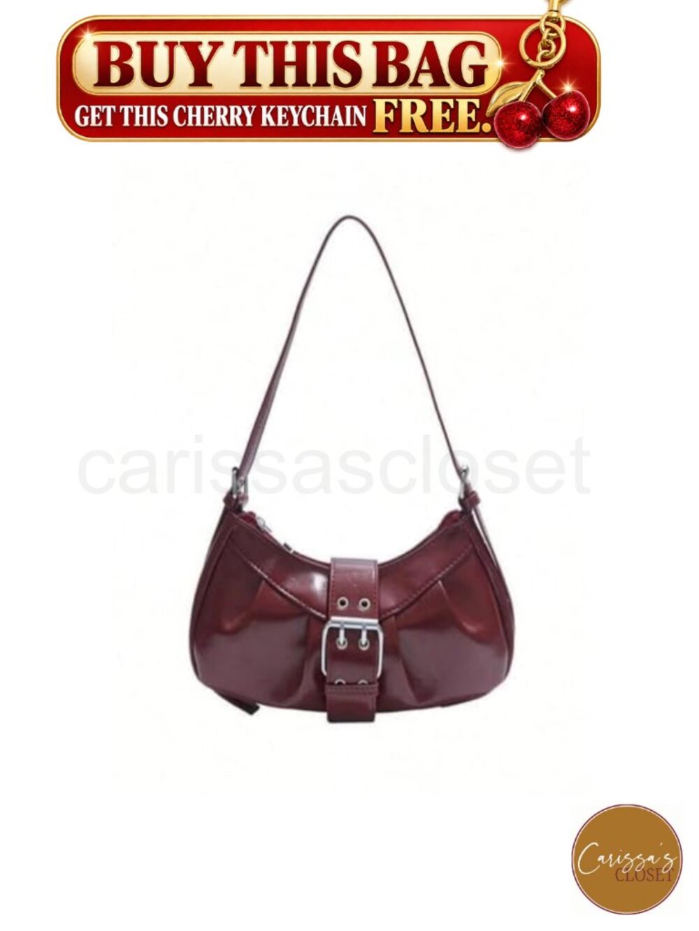 ✨ Mini Shoulder Bag in Faux Leather, Y2K Vintage Crescent Hobo Purse